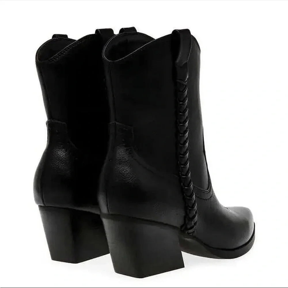 Women's Black Western Ankle Boots, size 9 - Picture 2 of 3